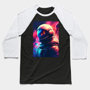 Neon Astronaut Space Galaxy Baseball T-Shirt